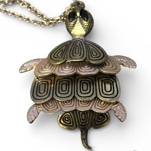 Vintage 1970’s Gold and Black Turtle Pendant by [Brand]